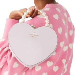 Kate Spade Love Shack Pearl Crossbody Purse Lilac Moonlight Leather Heart